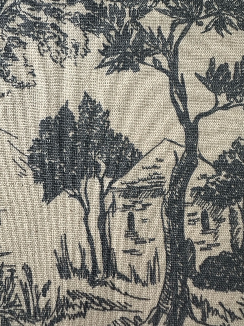 New Toile De Jouy Shower Curtain English Cottage Style Cotton Linen - Picture 5 of 7